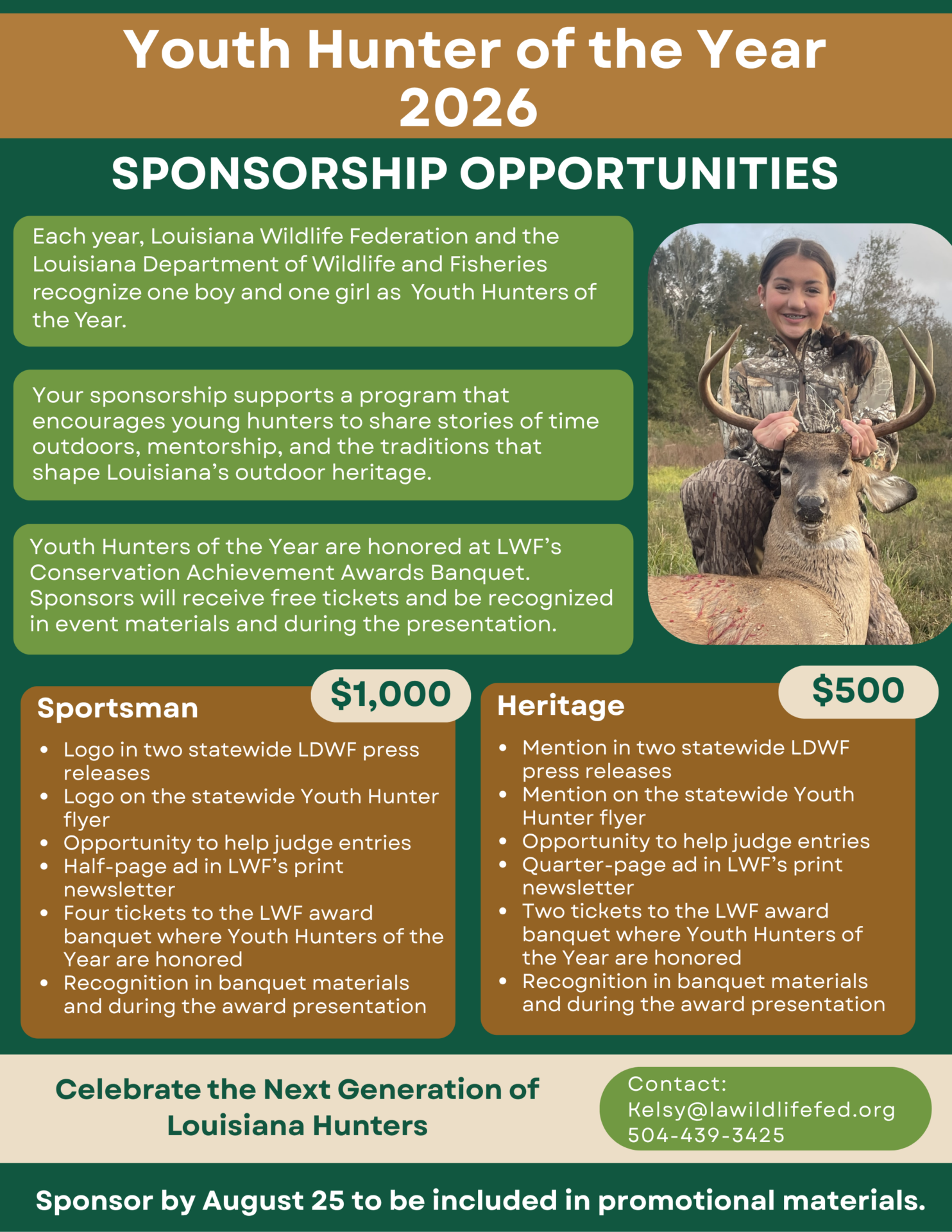 Youth Hunter of the Year Sponsorship Flyer